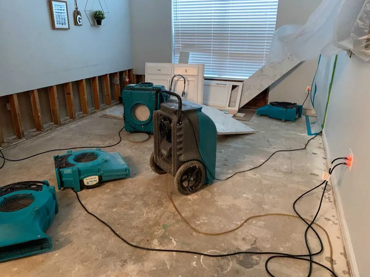 Dehumidifier in flood-cut room for Water Extraction & Removal in Sayre